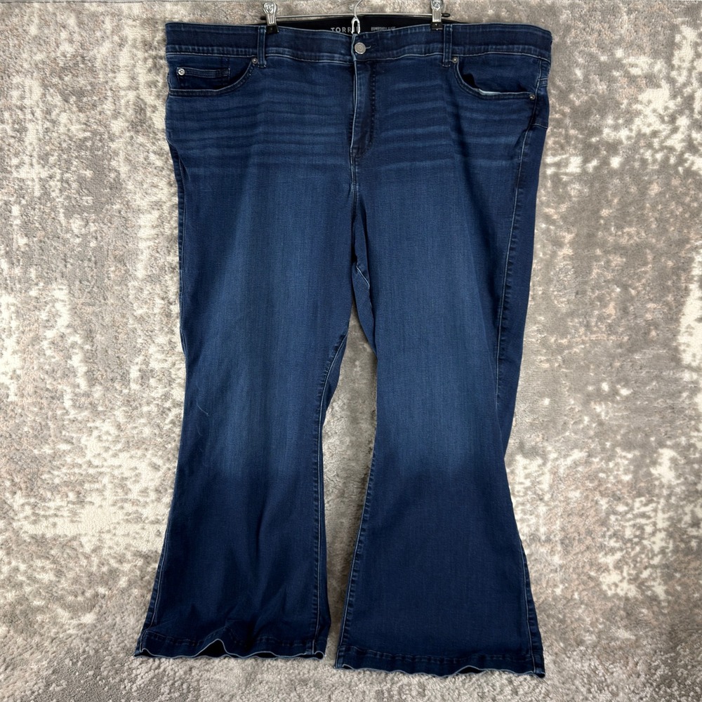 Torrid Plus Size 30 Bombshell Flare Super Soft Stretch Denim Jeans Blue Womens